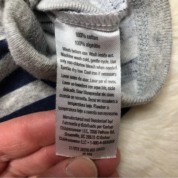 Gerber Onesie DiaperShort Blue /  Grey Stripes Size Newborn - Picture 6 of 16